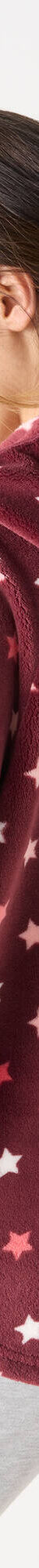 Poncho à capuche, maille polaire toucher peluche (bordeaux / corail) Poncho à capuche, maille polaire toucher peluche (bordeaux / corail)